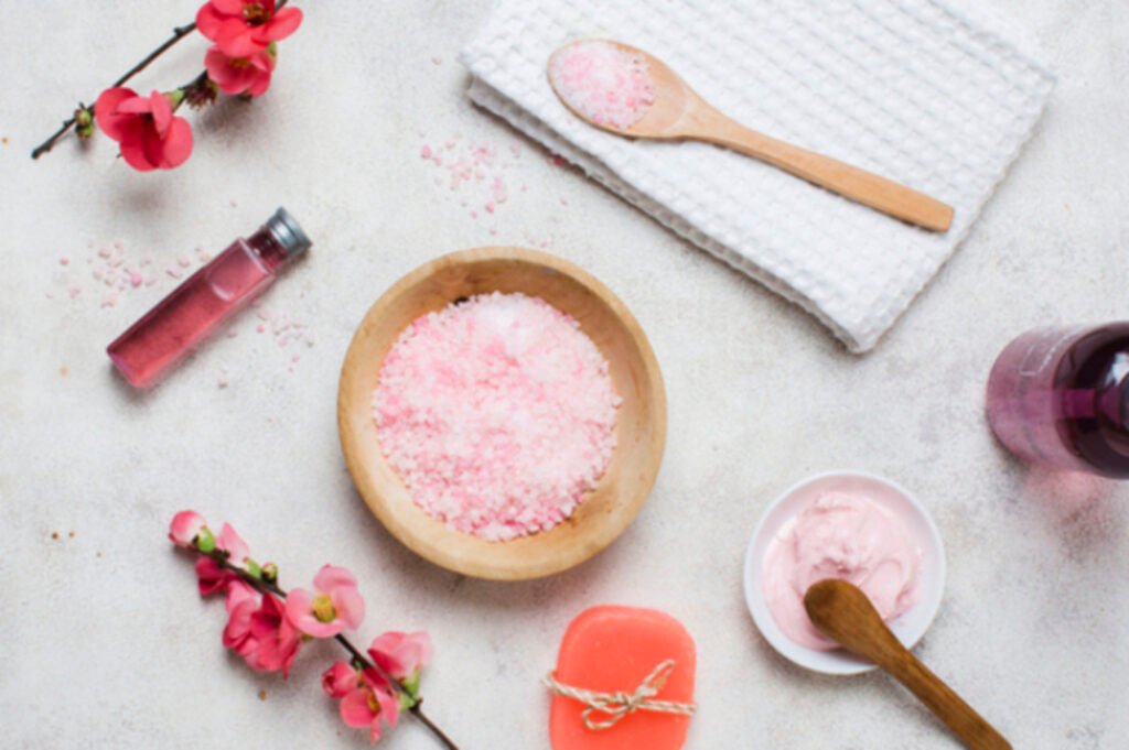 Pink Salt: Secret Ingredient For Exquisite Flavor And Health 3 Flat Lay Arrangement With Pink S